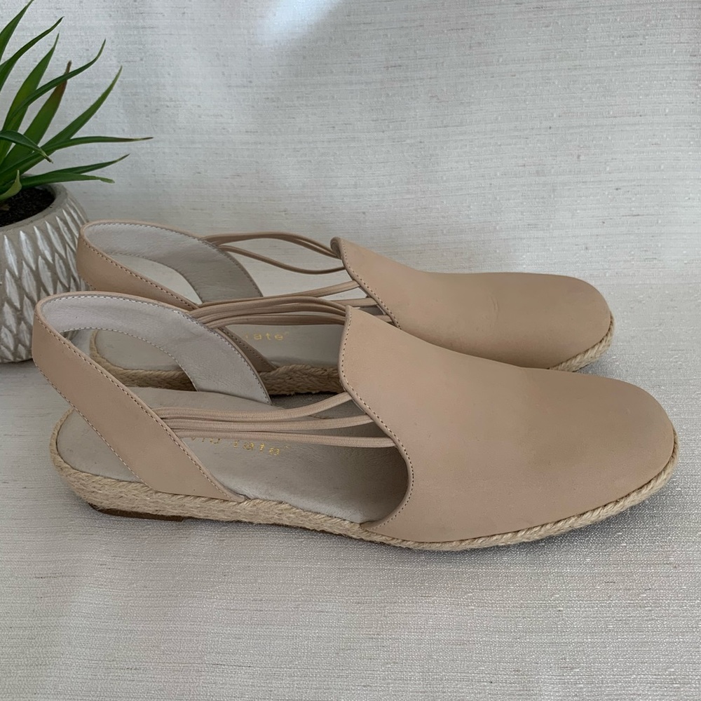 NWOT David Tate Nelly Cream Soft Leather Slip On Espadrille Sandals Woman’s 10N